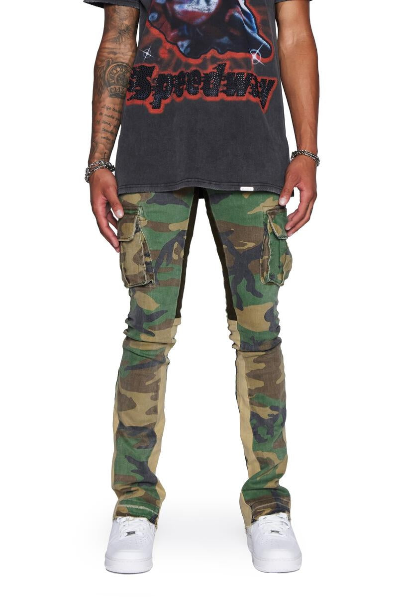 Valabasas Commander Stacked Flare Jean 'Foliage Green|Top Fashion