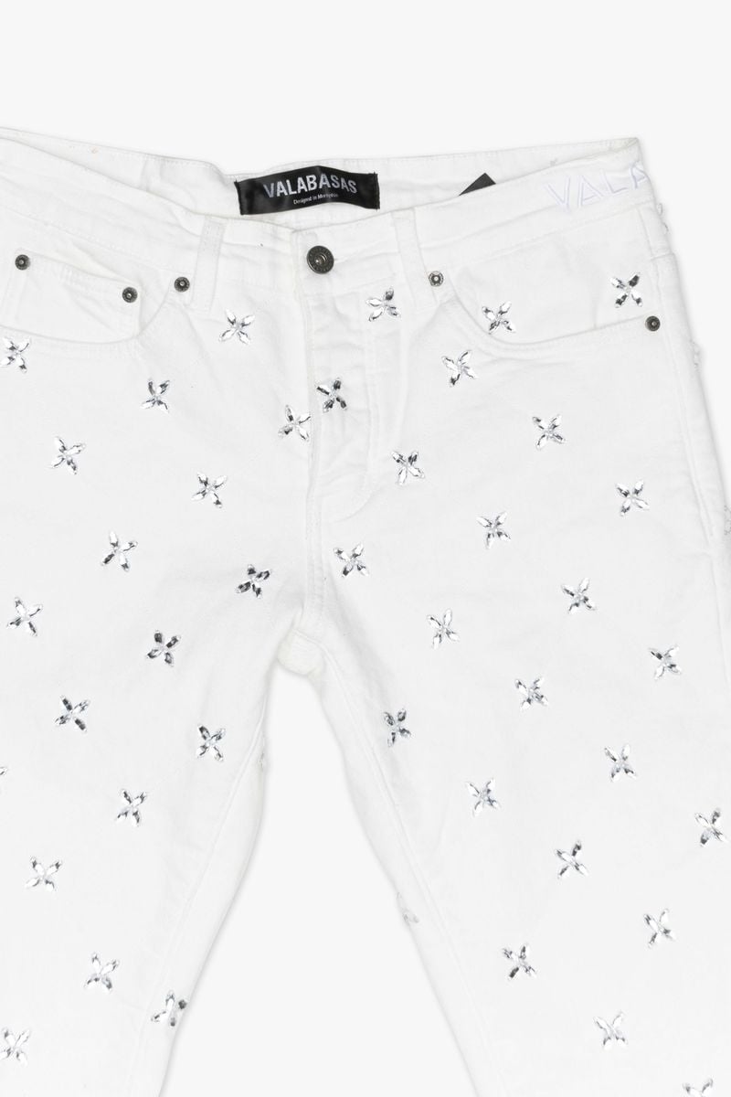 Valabasas Stim Stacked Denim Pant 'White|VLBS-VJ3-1007-WHT|Top Fashion