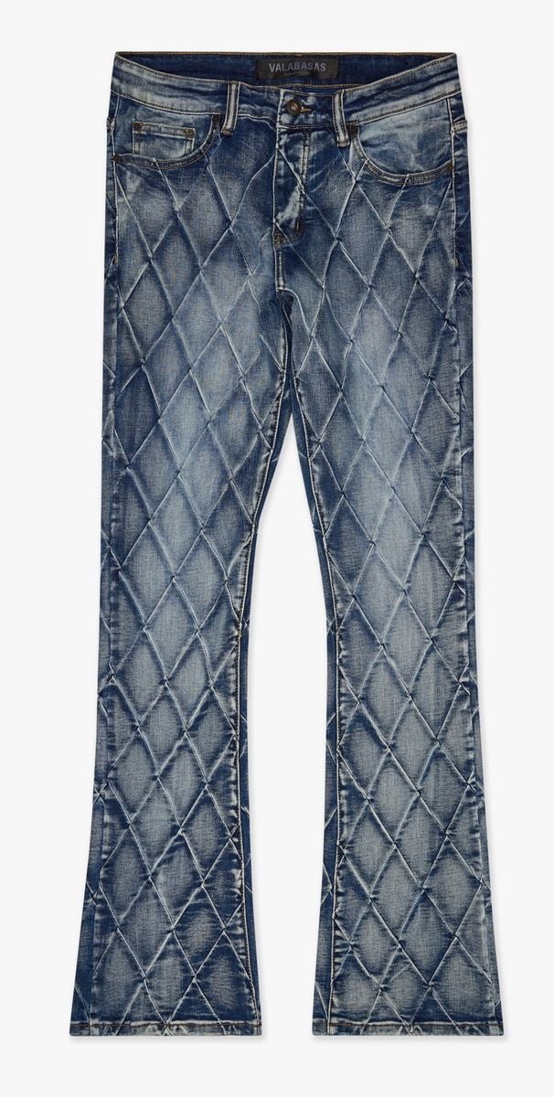 Valabasas Tire Stacked Denim 'Blue Washed|U46MOH1B02|Top Fashion