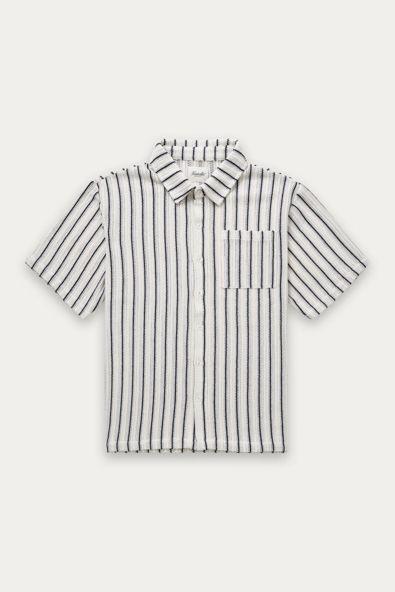 white dress shirt with black stripes Kuwalla Crochet Stripe Shirt for Women, Black, Large