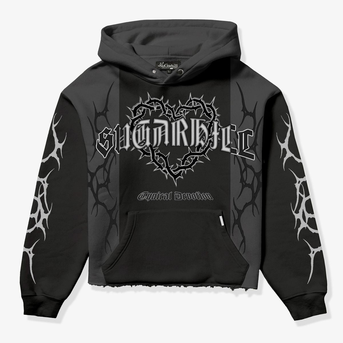 Sugarhill Devoted Split Hoodie 'Black/Charcoal'|SH26-SPR1-29|TF