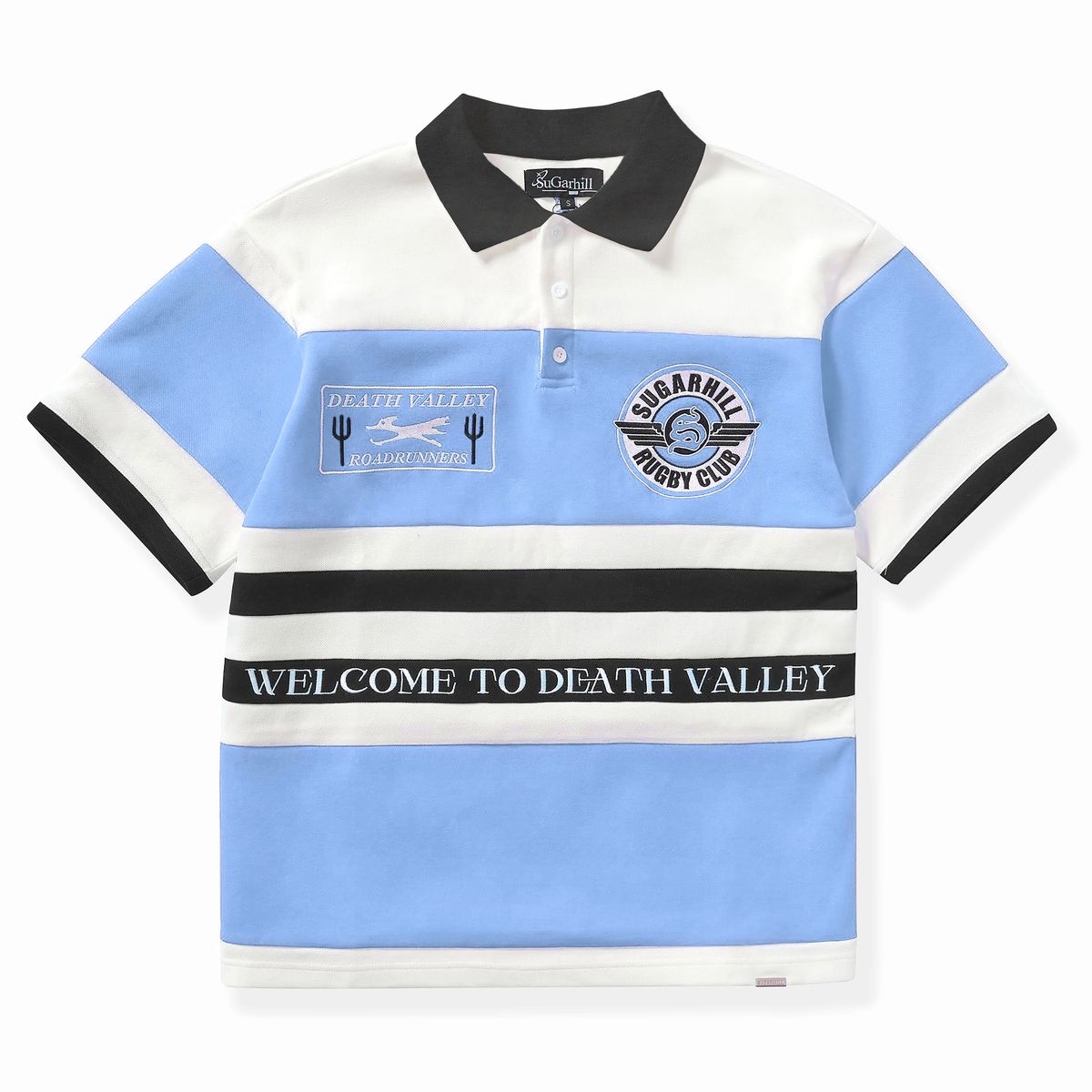 Sugarhill Roadrunners Box-Fit Rugby Polo 'Baby Blue/White'|SH26