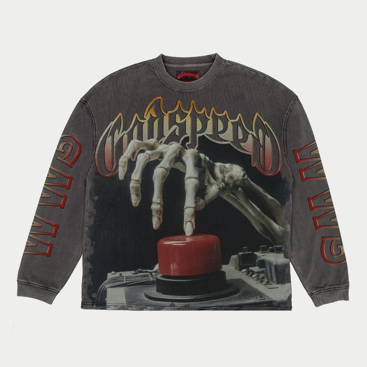 Godspeed Code Red Long Sleeve Tee 'Grey Wash|11653851|Top Fashion