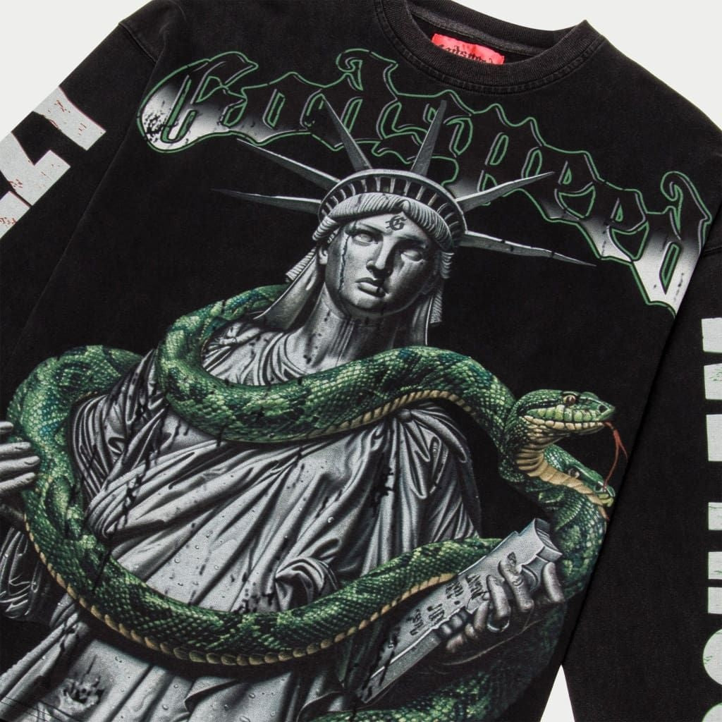 トップス Godspeed TOP5 SLYZZY L/S shirts t Godspeed Top 5 Slizzy Long Sleeve Tee 'Black Wash|11653867|Top Fashion