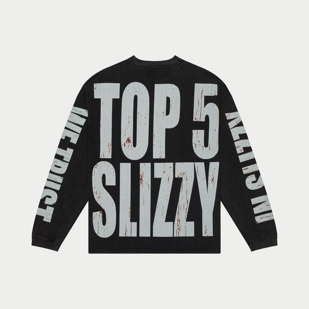 トップス Lindsay logo tops black Godspeed Top 5 Slizzy Long Sleeve Tee 'Black Wash|11653867|Top Fashion