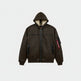 Alpha Industries Ma-1 Hooded Relaxed Fit Flight Jacket (Faux Leather)