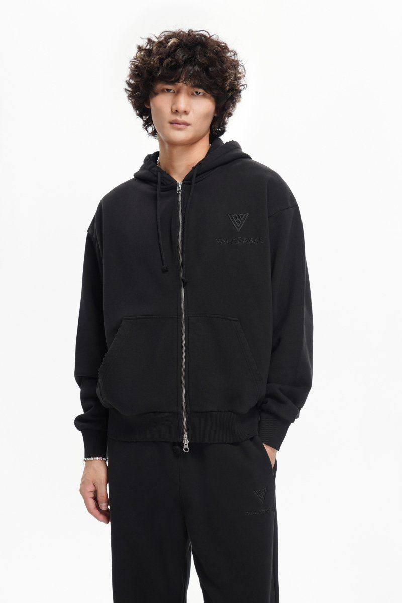 Valabasas Mr. Fleece Zip Up Hoodie 'Black'|VLBS-VJK1-1060-BLACK|TF