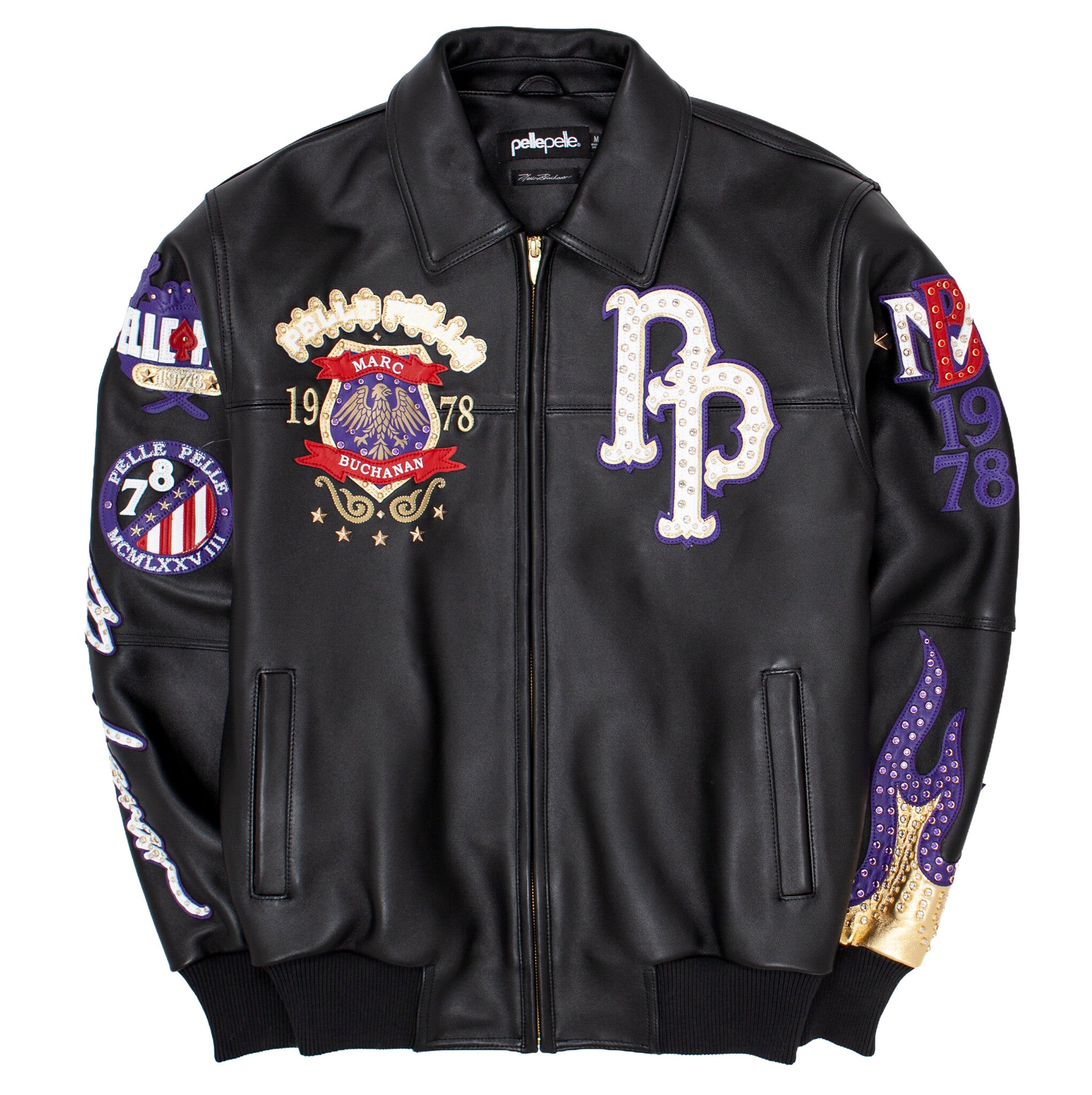 Pelle Pelle World Famous Jacket 'Black/Gold/Purple|325-37520-BGP