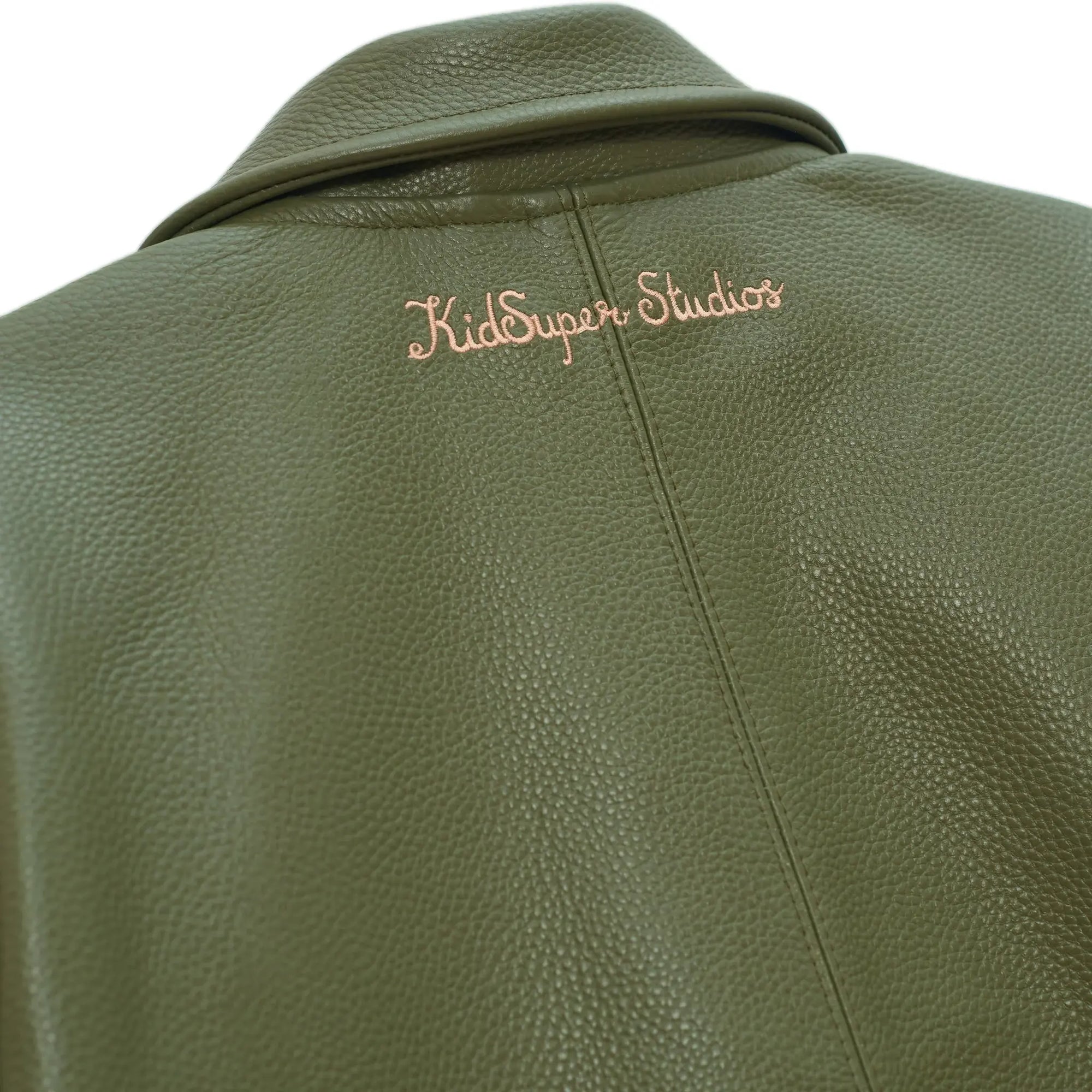 Kidsuper Patchwork Face Leather Varsity Jacket