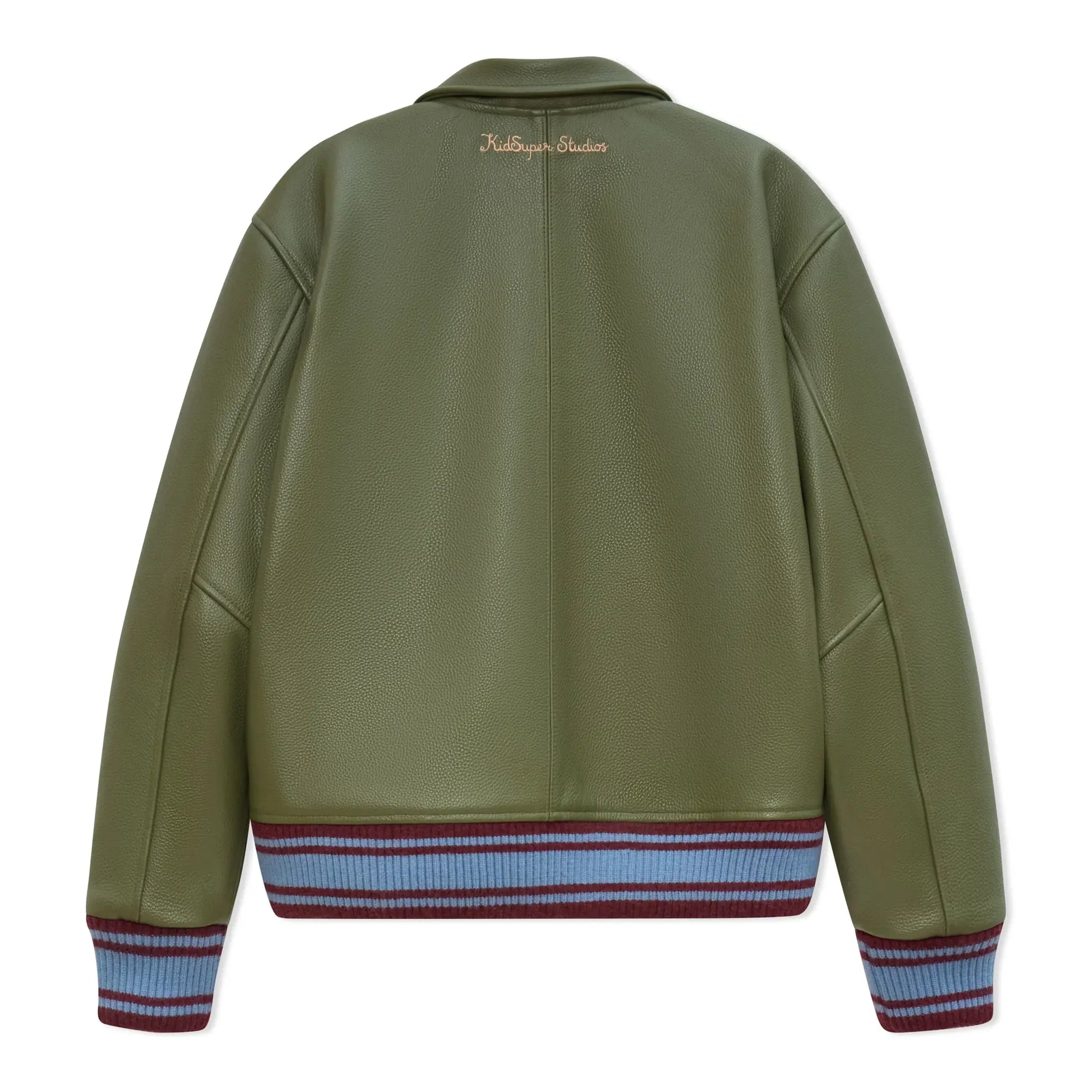 Kidsuper Patchwork Face Leather Varsity Jacket