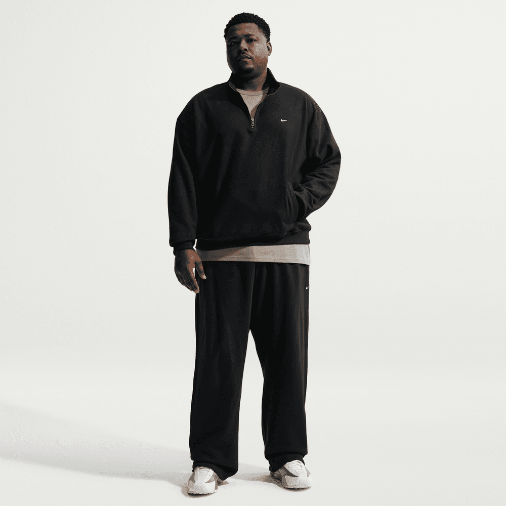 スウェット NIKE Solo Swoosh Sweat Set Up Nike Solo Swoosh Fleece Quarter-Zip Top 'Black'|HV1094-010|TF