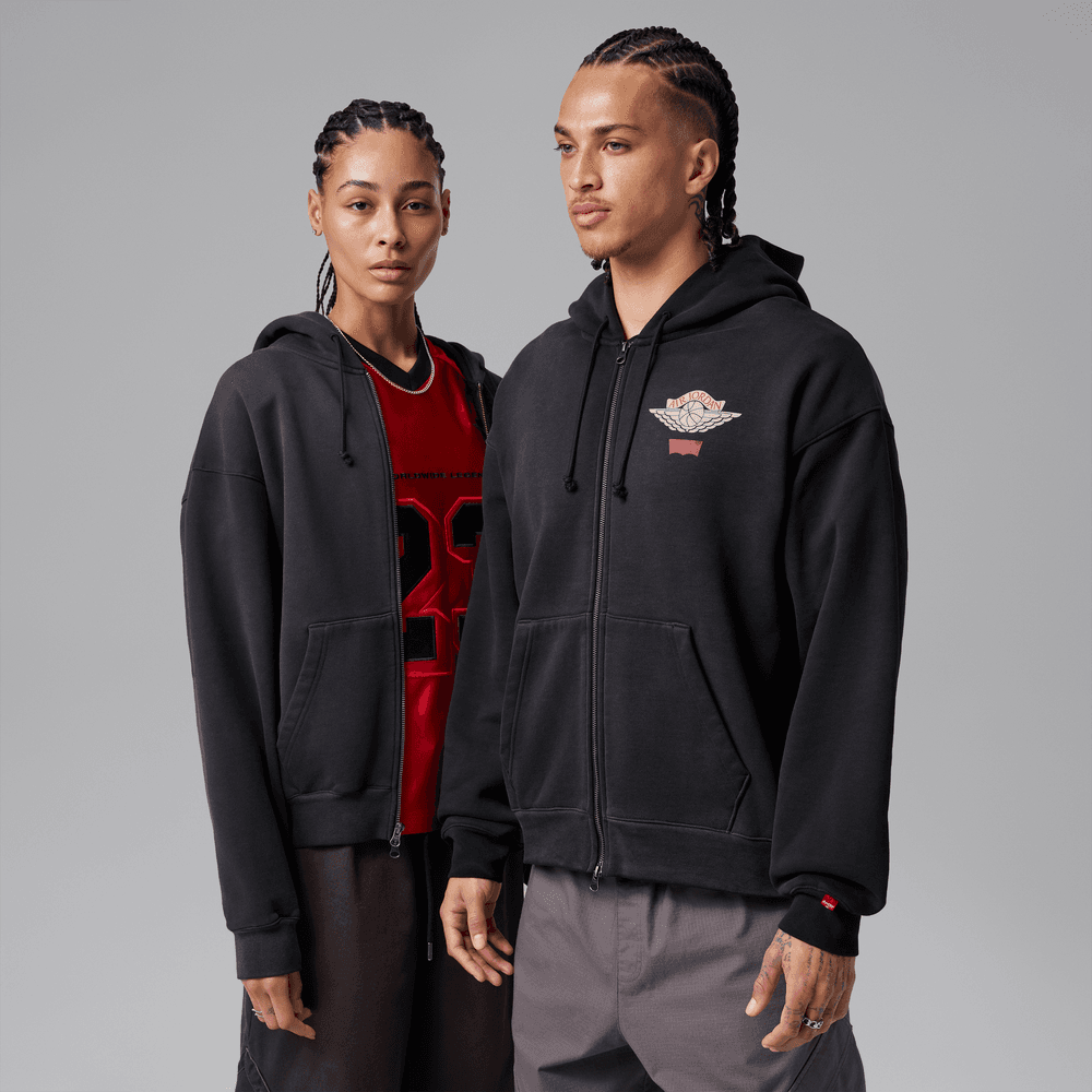 Air Jordan x Levi's Full-Zip Hoodie 'Black/Pale Ivory/Gym Red Air Jordan x Levi's Full-Zip Hoodie 'Black/Pale Ivory/Gym Red