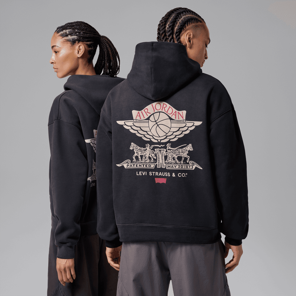 Air Jordan x Levi's Full-Zip Hoodie 'Black/Pale Ivory/Gym Red Air Jordan x Levi's Full-Zip Hoodie 'Black/Pale Ivory/Gym Red