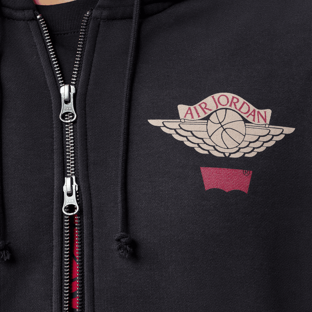 Air Jordan x Levi's Full-Zip Hoodie 'Black/Pale Ivory/Gym Red