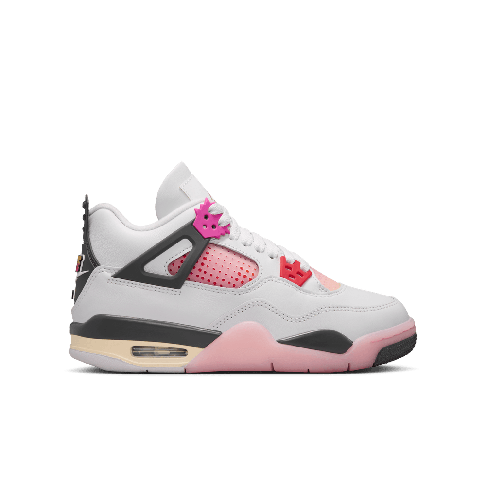 GS Air Jordan 4 Retro 'Off White/Fire Pink-Anthracite'|IO2361-100