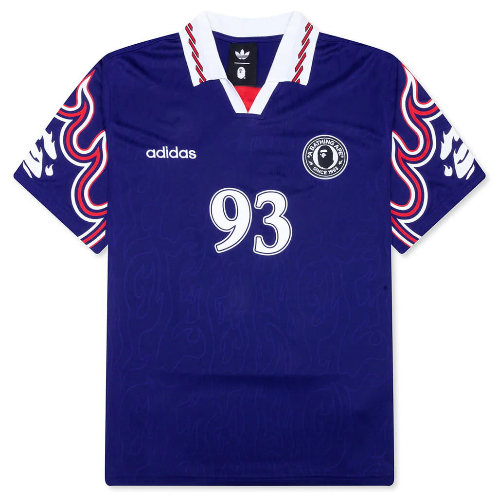 adidas x BAPE Short Sleeve Flame Jersey 'Japanese Blue'|KF4914|TF adidas x BAPE Short Sleeve Flame Jersey 'Japanese Blue'|KF4914|TF