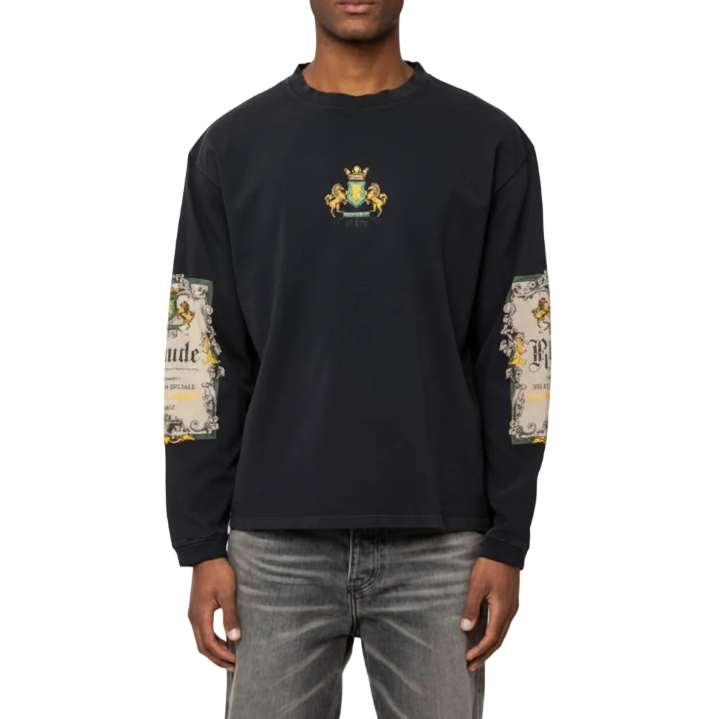 Rhude Bordeaux Reserve Long Sleeve Tee 'Vintage Black/Green
