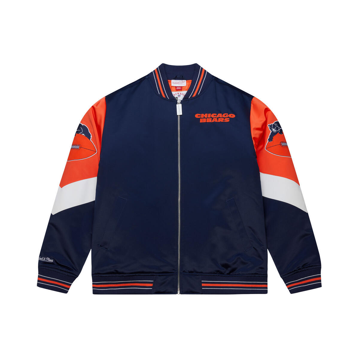 Chicago Bears ボンバージャケット ネイビー　NFL NFL Chicago Bear Varsity Jacket Navy Blue Letterman with Genuine