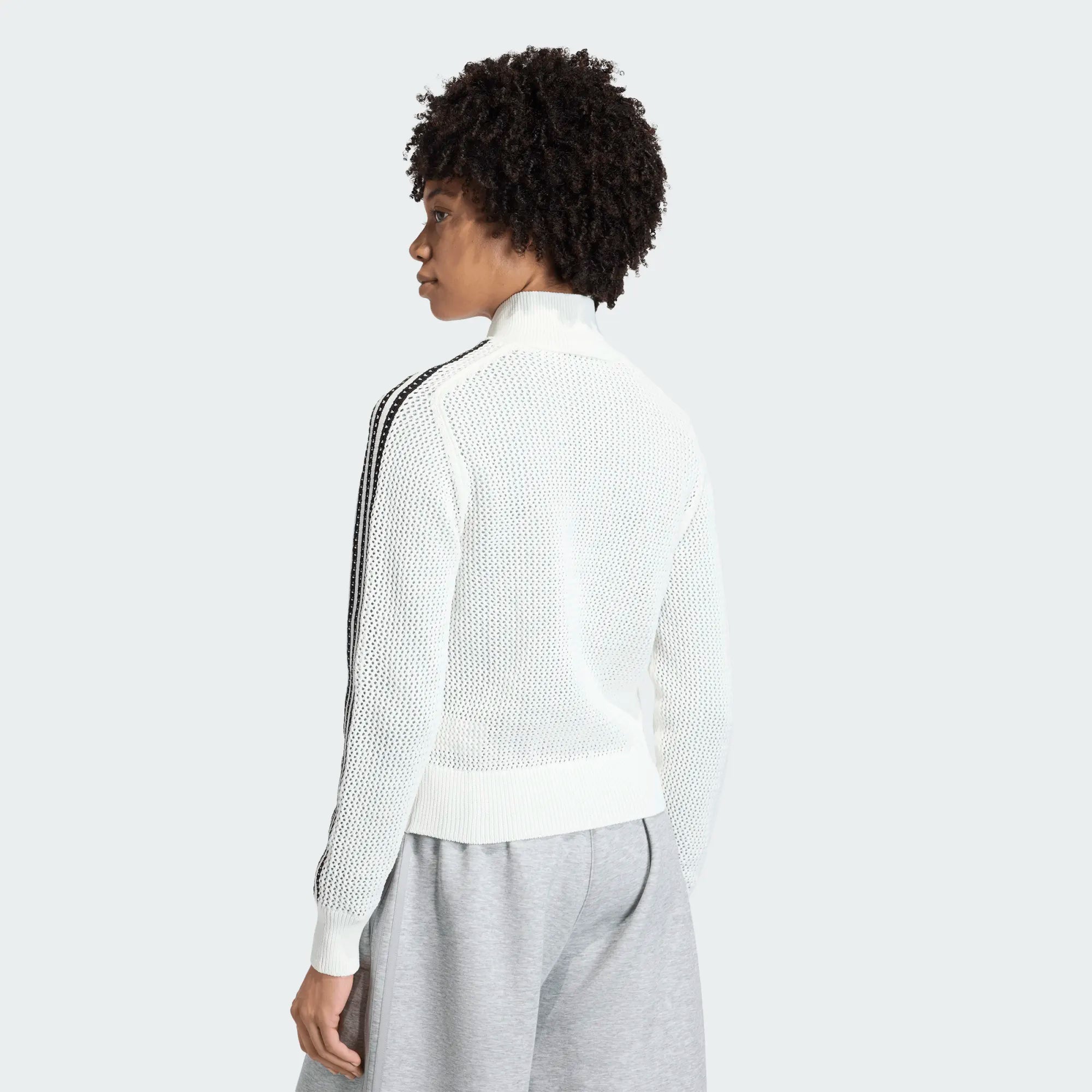 Wmns Adidas Crochet Track Top 'Off White'|KC6496|TF – Top Fashion