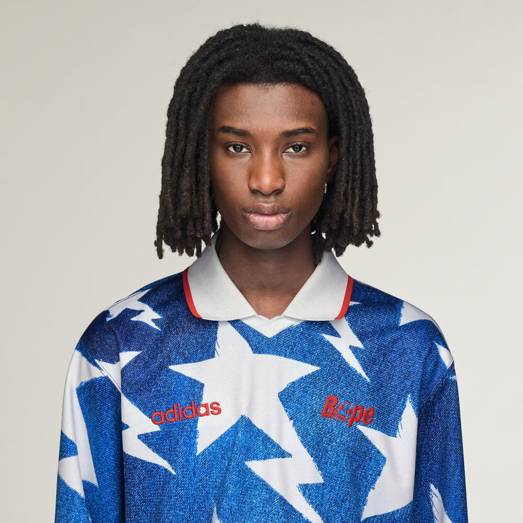 adidas x BAPE Long Sleeve Star Jersey 'Medium Blue Denim'|KF4913 adidas x BAPE Long Sleeve Star Jersey 'Medium Blue Denim'|KF4913
