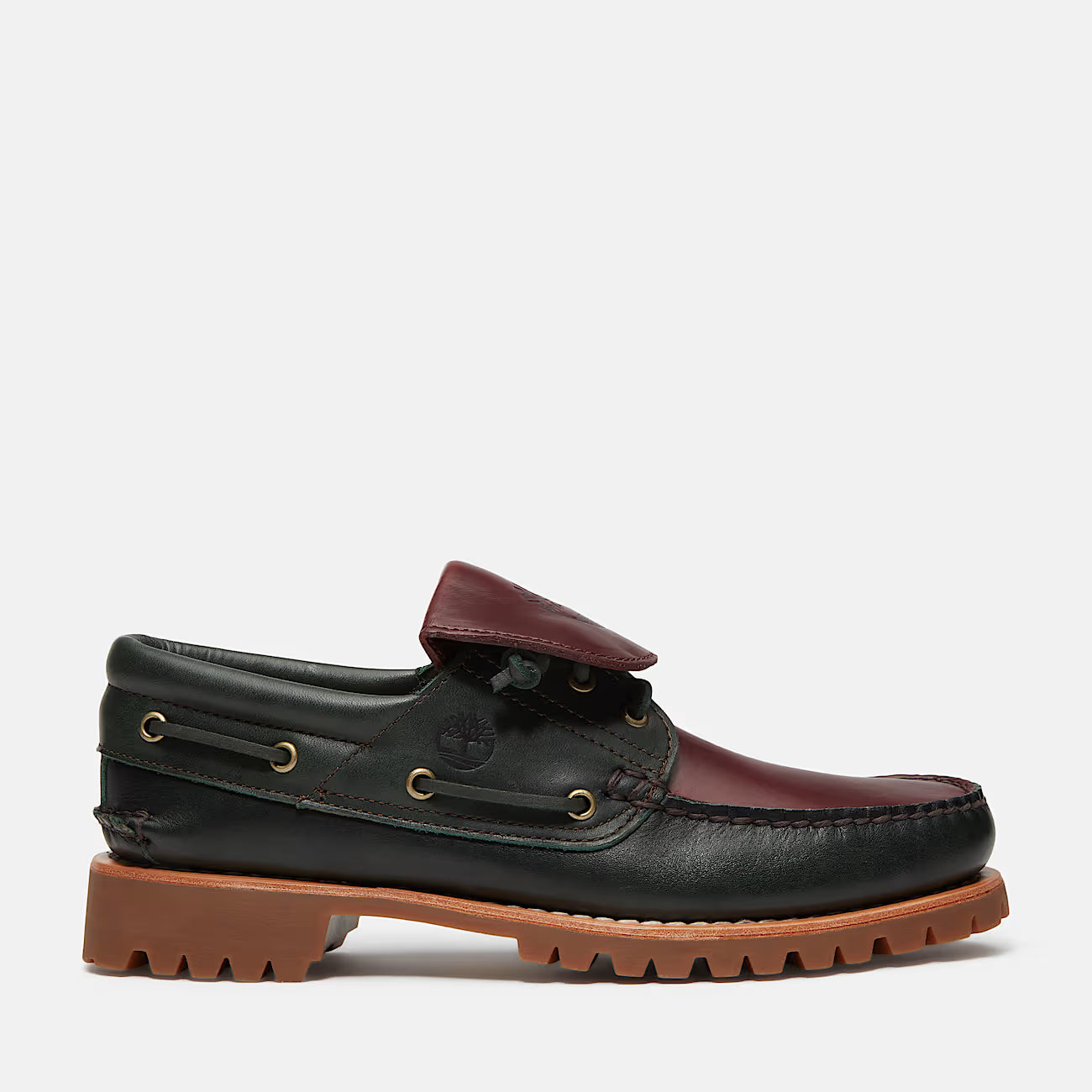 Timberland Authentic 3-Eye Flip Tongue Boat Shoe 'Dark Green Full