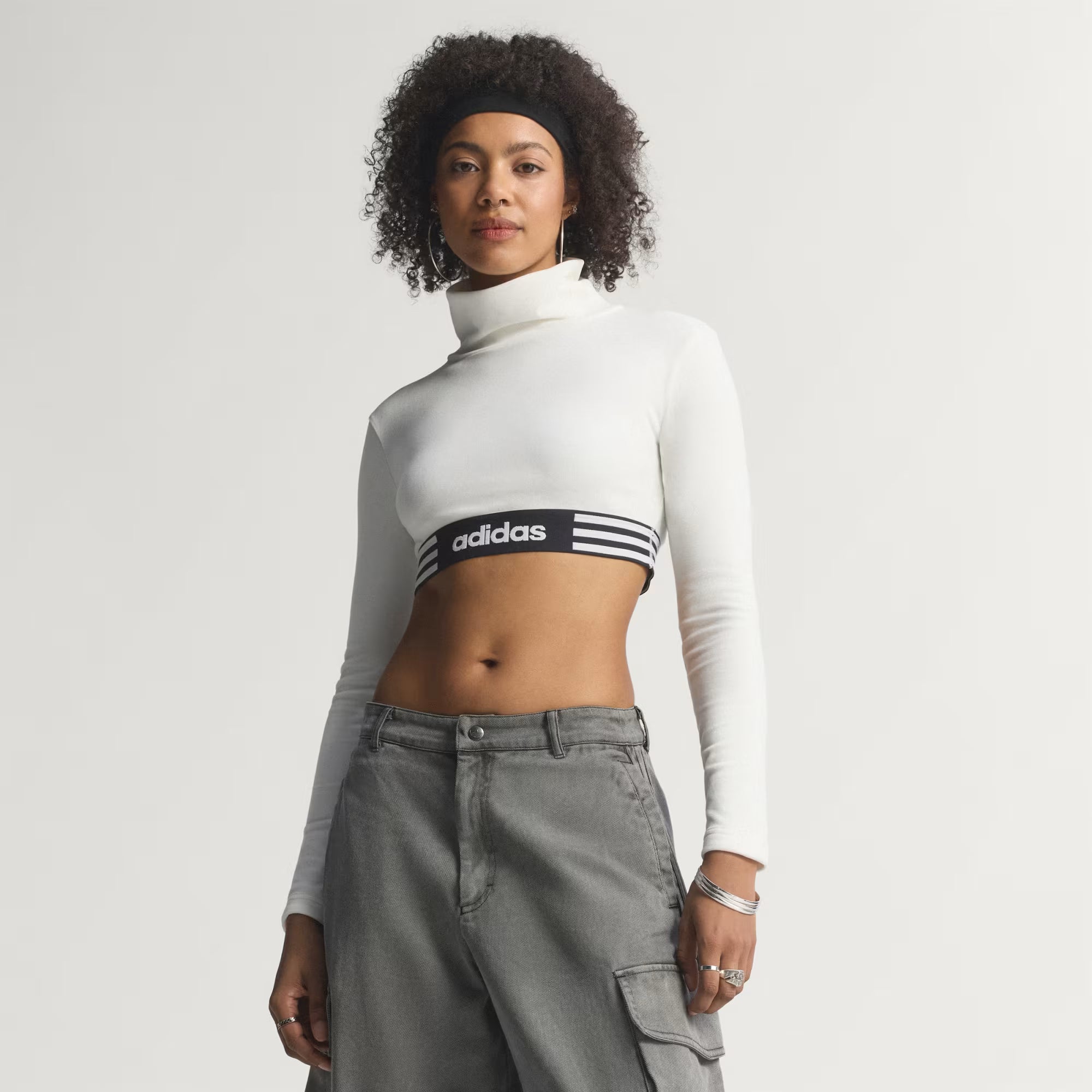 Wmns Adidas Winterized Crop Tee 'White'|JX7728|TF – Top Fashion
