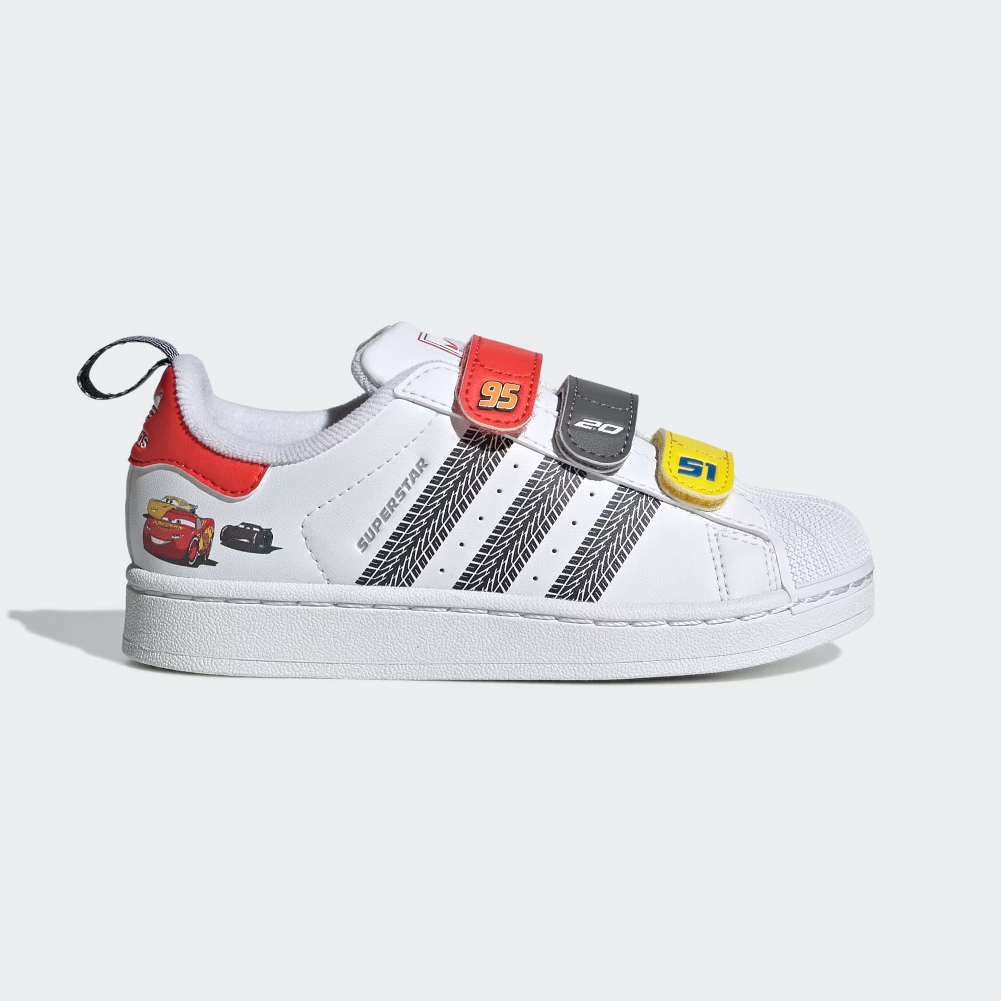 adidas Pixar Cars Superstar II Comfort Closure Shoes Kids White 2