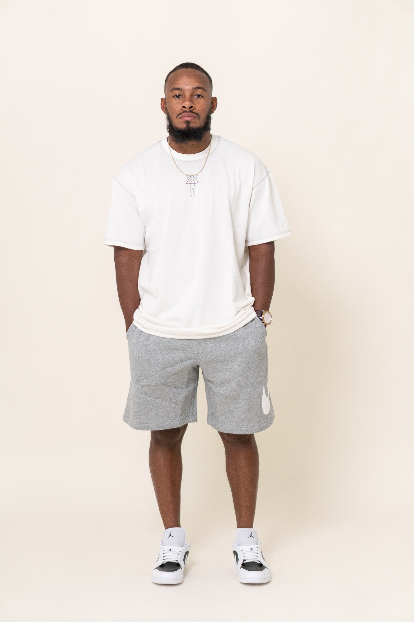 Nike Sportswear Club Fleece Short 'Dk Grey Heather/White|BV2721
