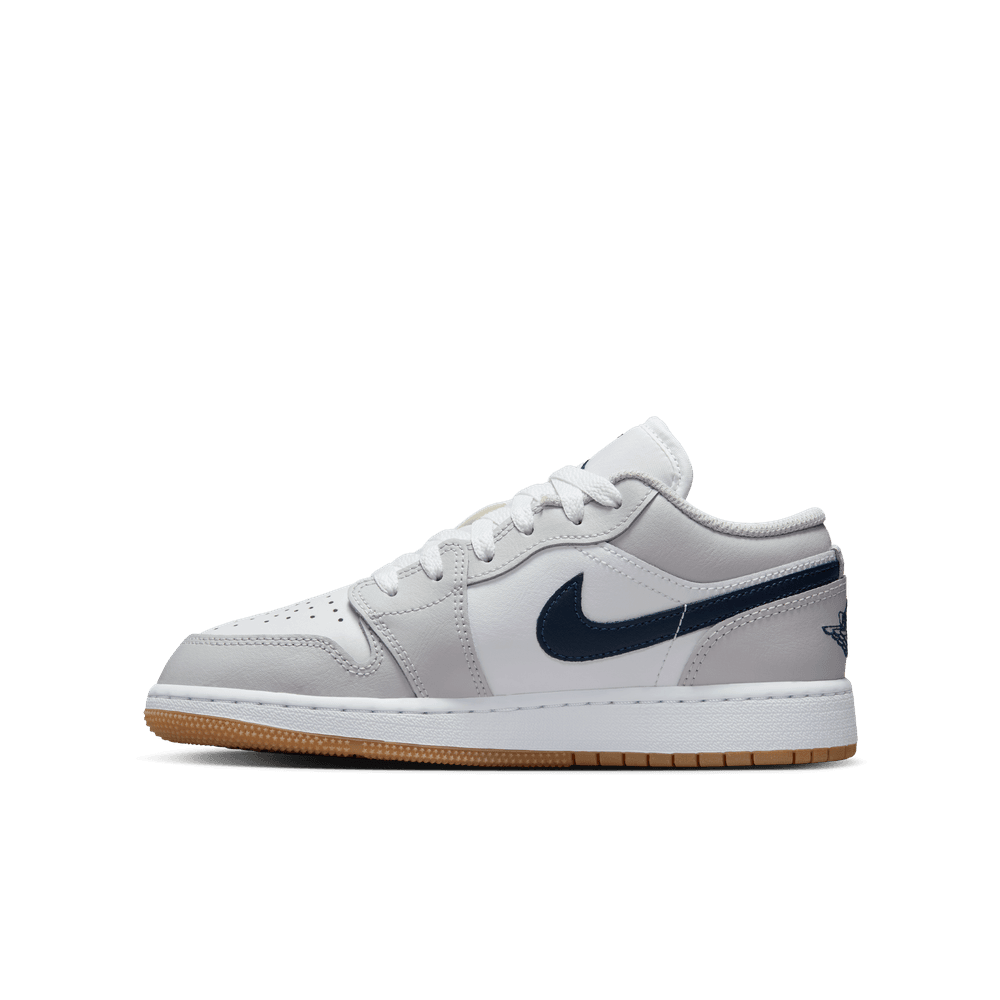 GS Air Jordan 1 Low 'White/Midnight Navy-Neutral Grey|553560-146