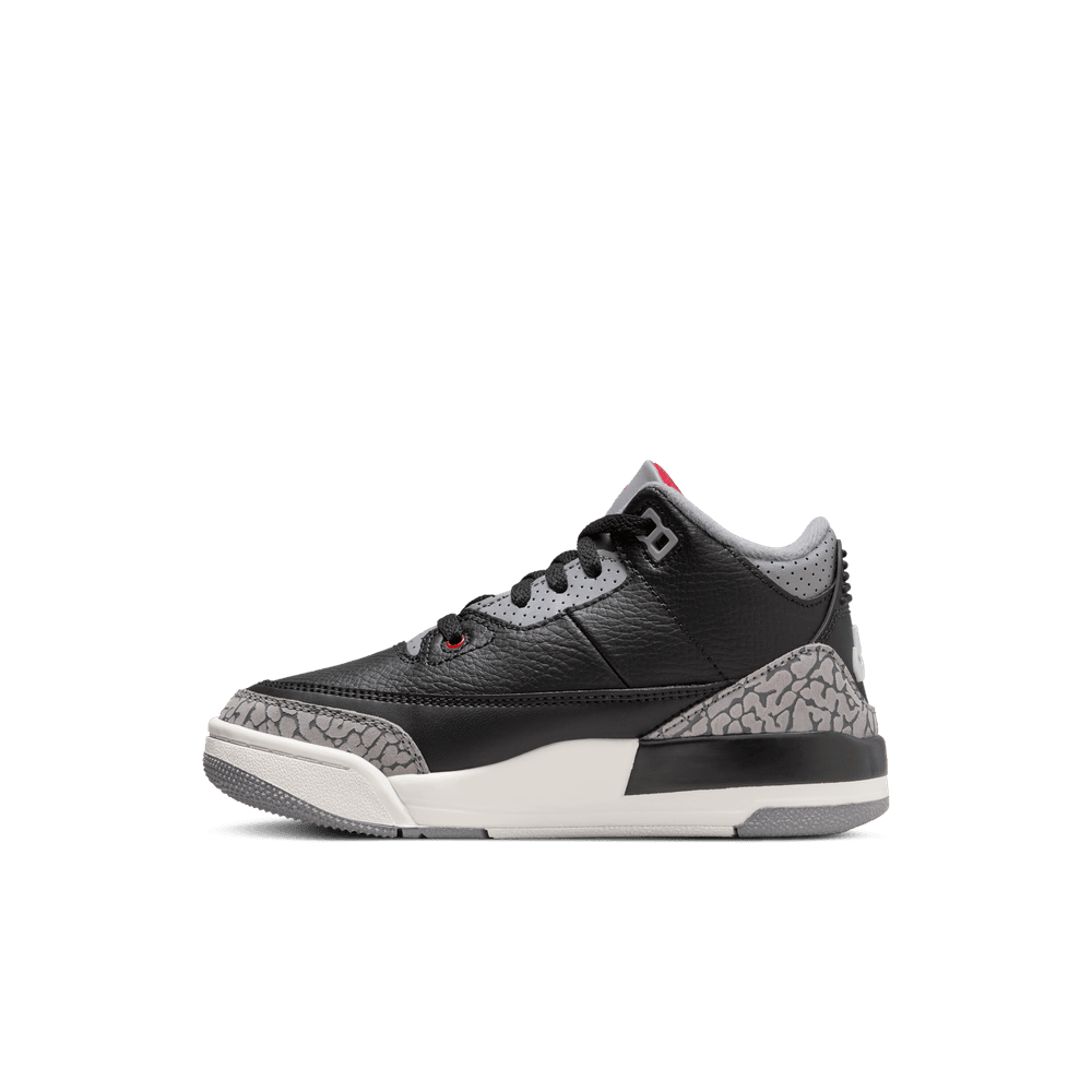 PS Air Jordan 3 Retro 'BLK/FIR Red-Cement GRY-Summit WHT|DM0966