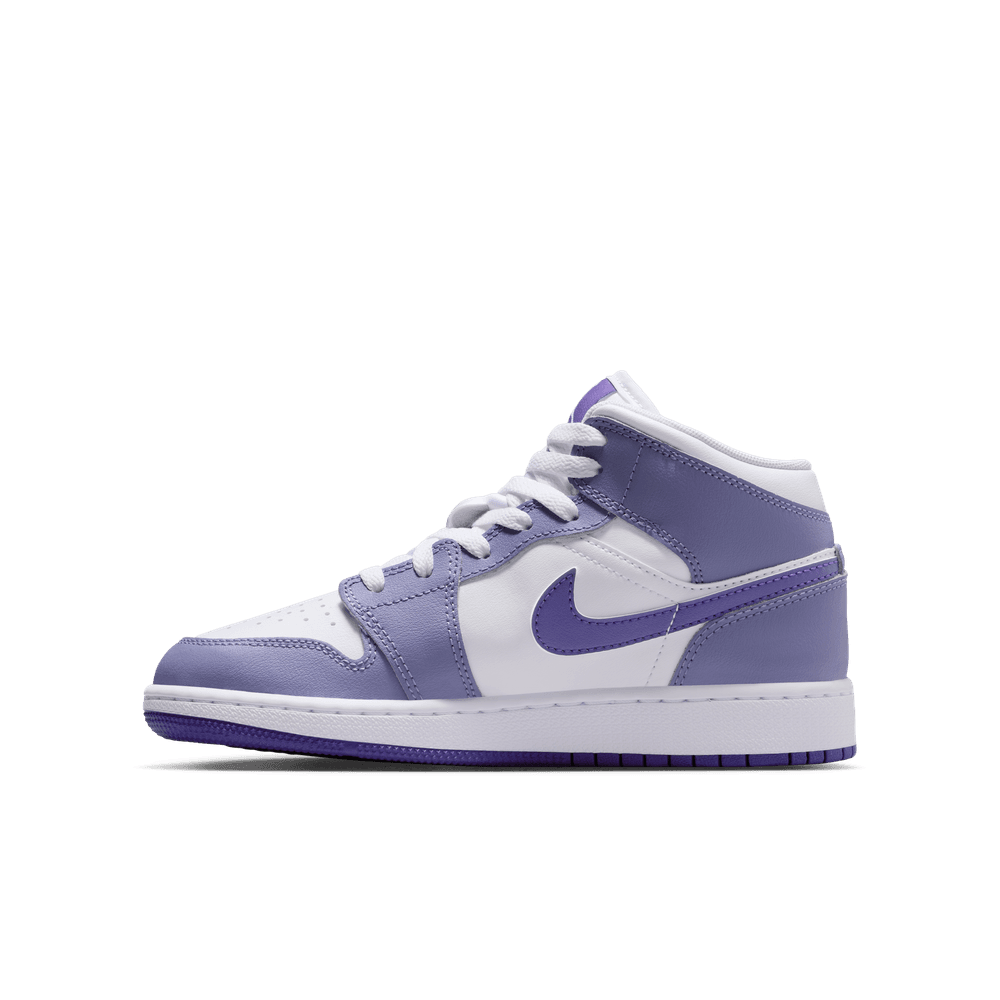 GS Air Jordan 1 Mid 'Dusty Amethyst/Court Purple-White|DQ8423-500