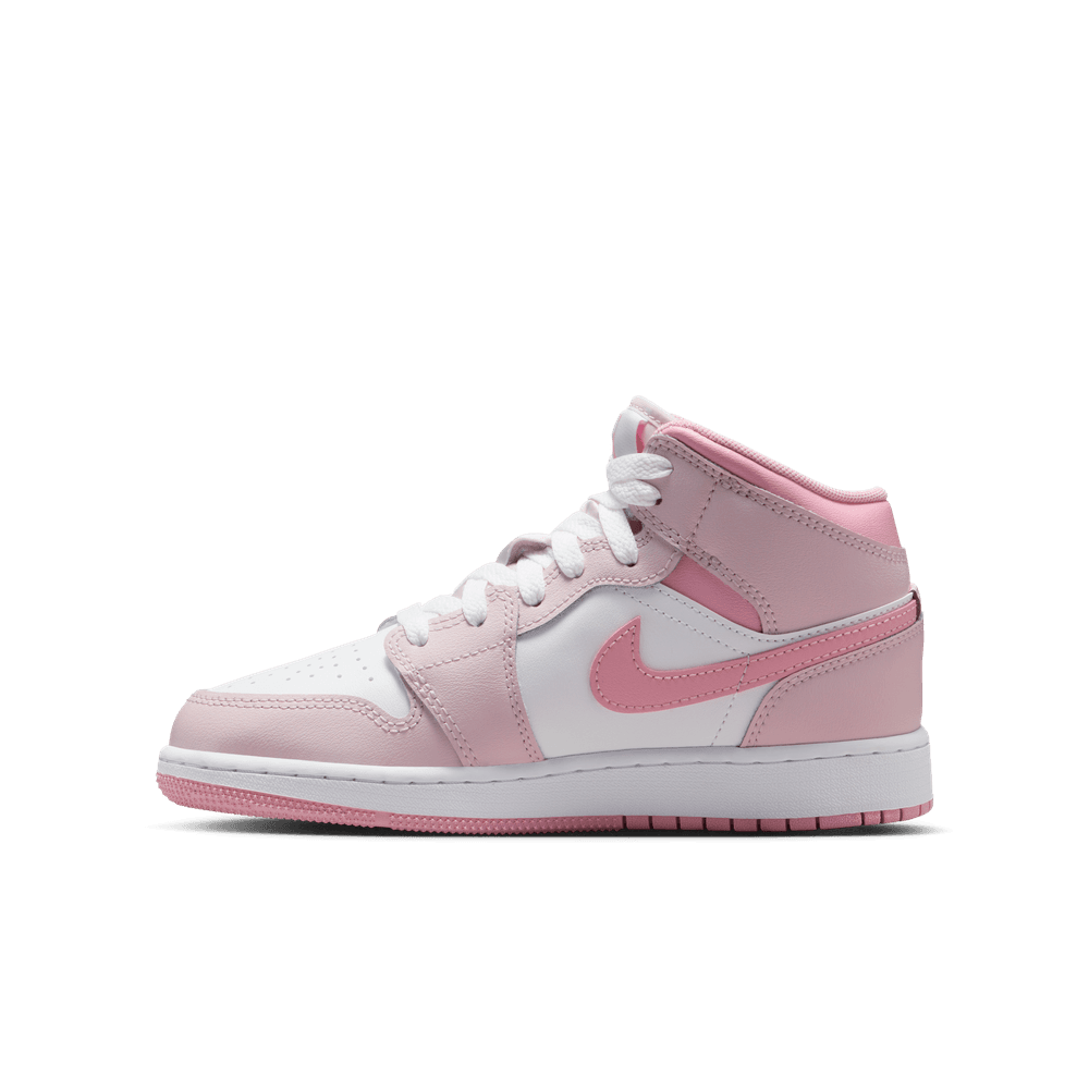 GS Air Jordan 1 Mid 'Pearl Pink/Medium Soft Pink-White|DQ8423-600