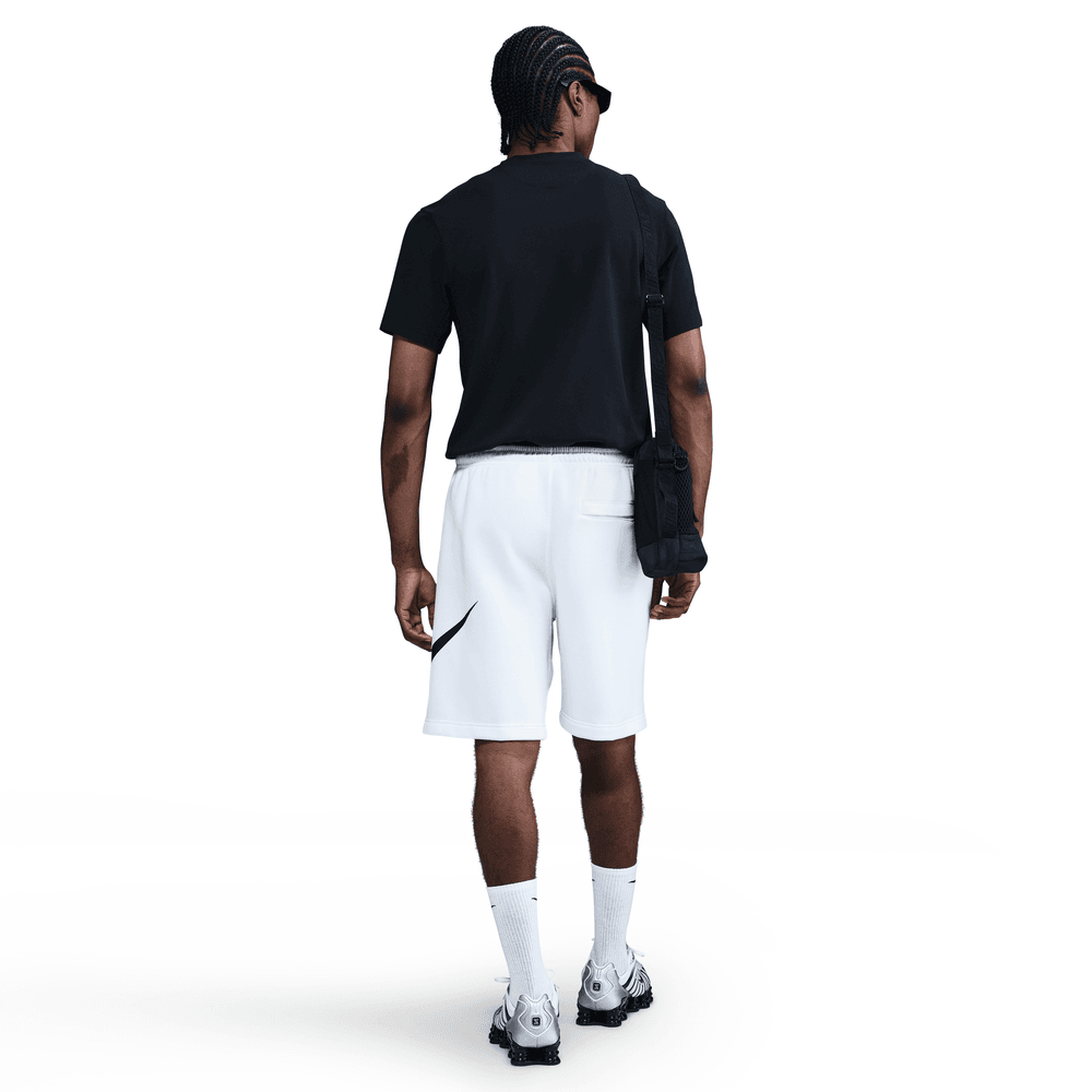 nike fleece shorts white