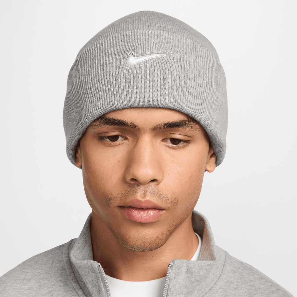 Nike Peak Swoosh Beanie 'Dk Grey Heather/White|HF0187-063|Top Fashion