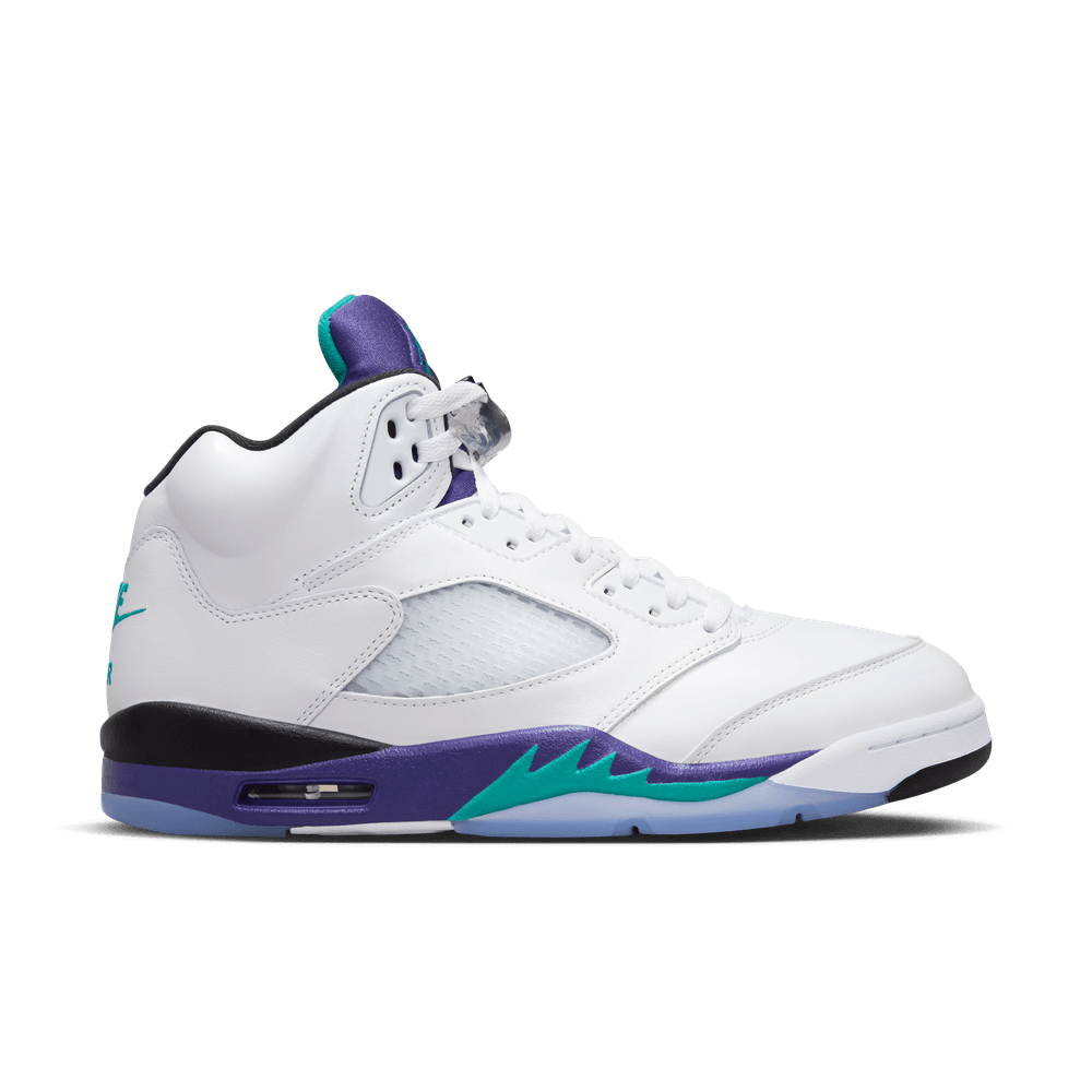 Air Jordan 5 Retro 'White/New Emerald-Grape Ice-Black|HQ7978-100