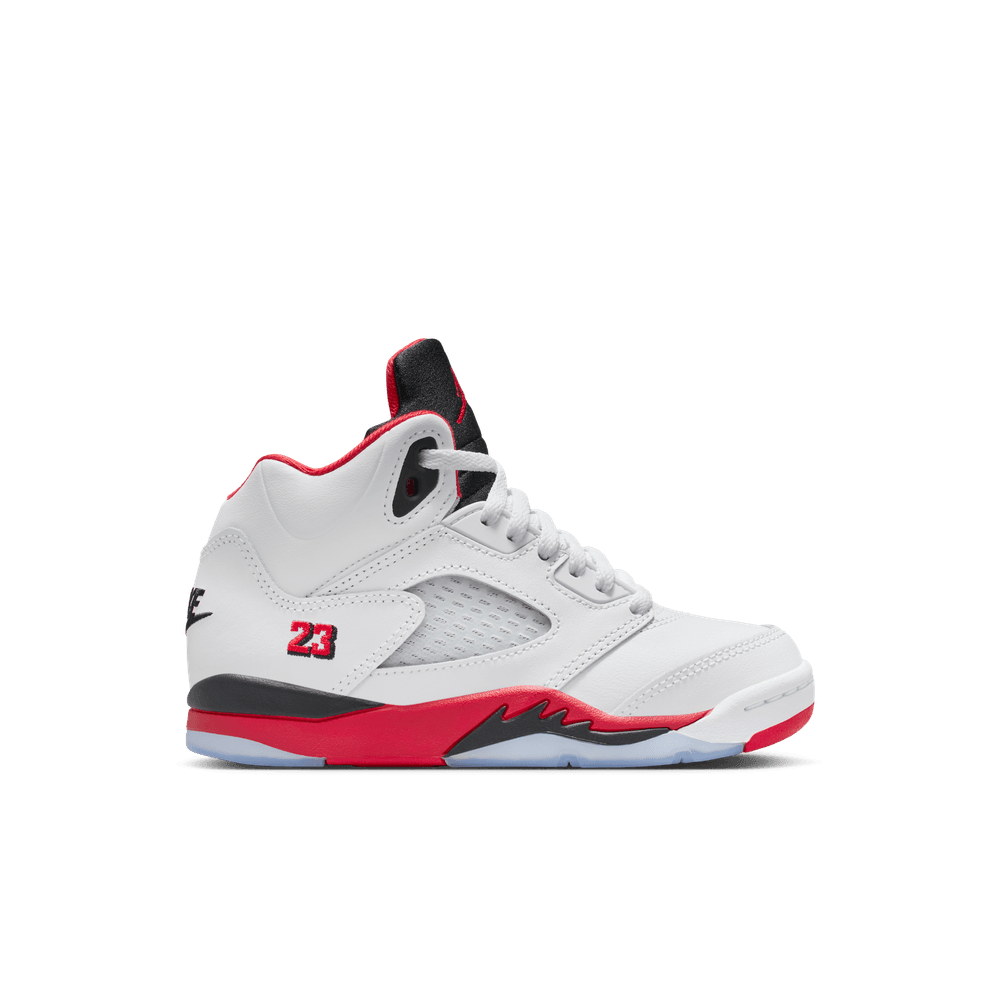 PS Air Jordan 5 Retro 'White/Fire Red-Black|HQ7979-101|Top Fashion