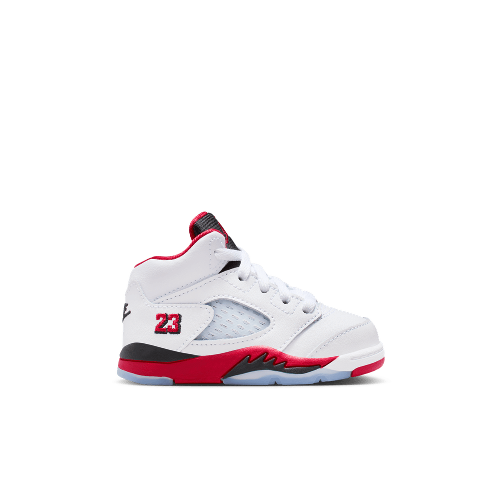 TD Air Jordan 5 Retro 'White/Fire Red-Black|HQ7981-101|Top Fashion