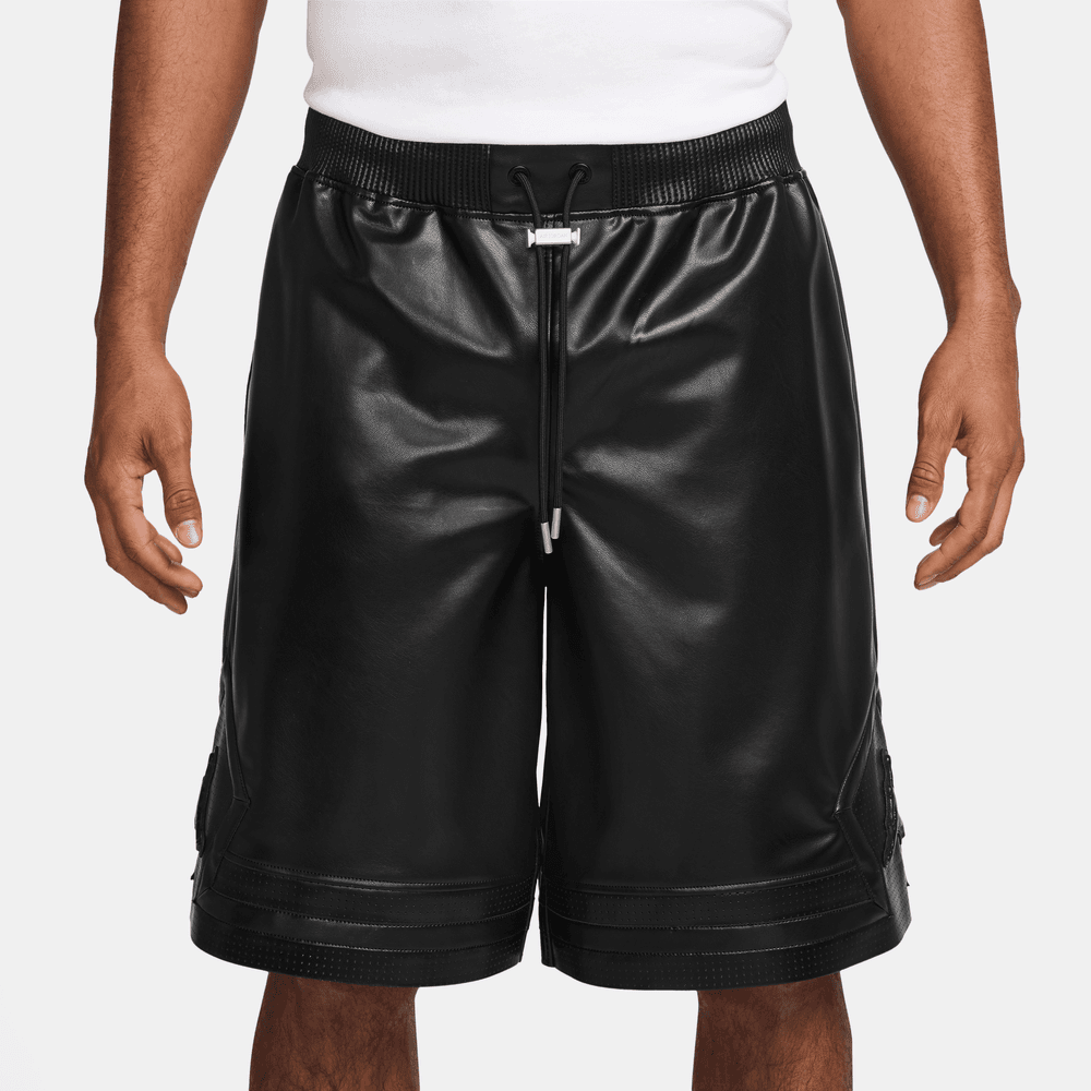 Air Jordan Vegan Leather Diamond Shorts 'Black|HV0077-010|Top Fashion