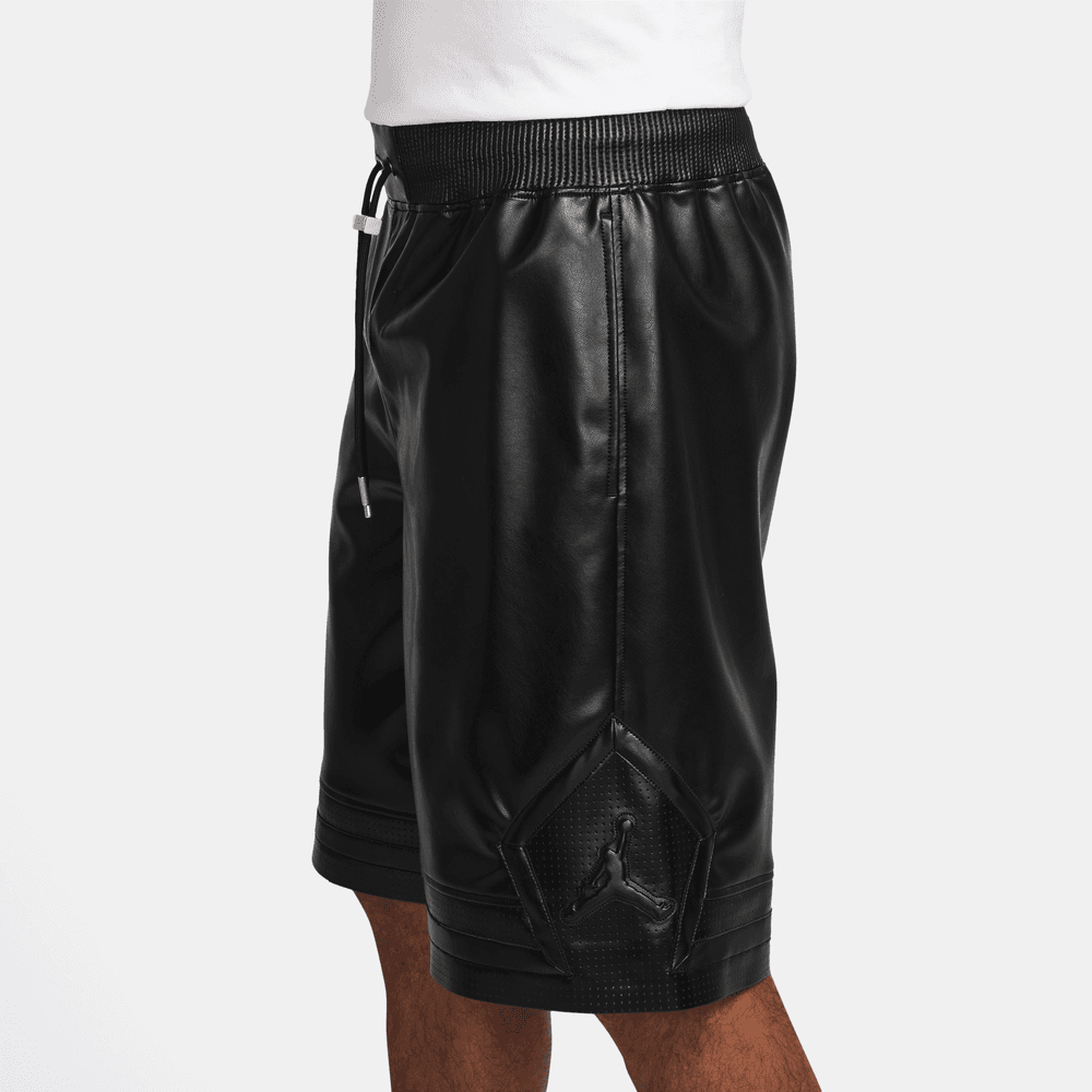 Air Jordan Vegan Leather Diamond Shorts 'Black|HV0077-010|Top Fashion