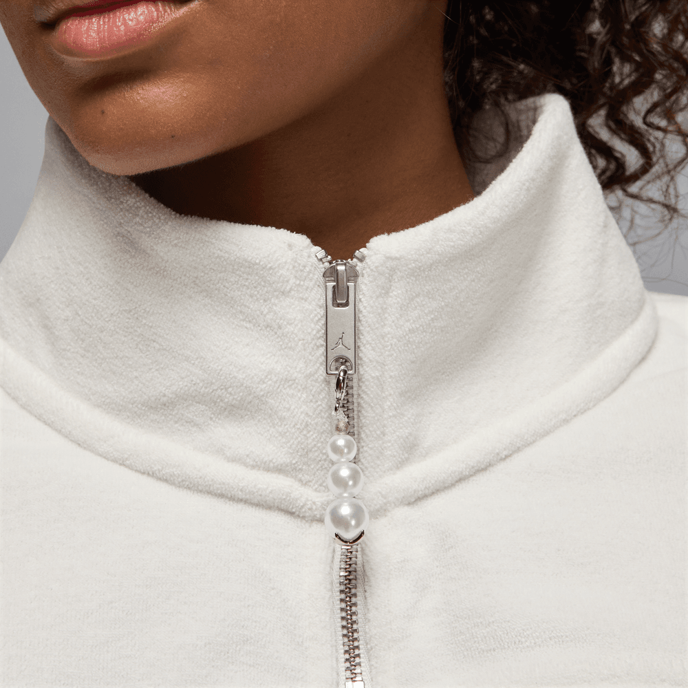 Wmns Air Jordan Flight Fleece Quarter Zip Top 'Sail/Sail|HV0326