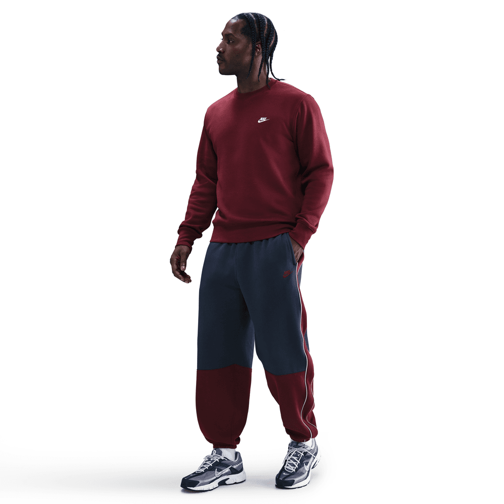 Nike Club FLC Brushed CUF Pant 'OBS/DRK TEM Red-DRK TEM Red|HV1397
