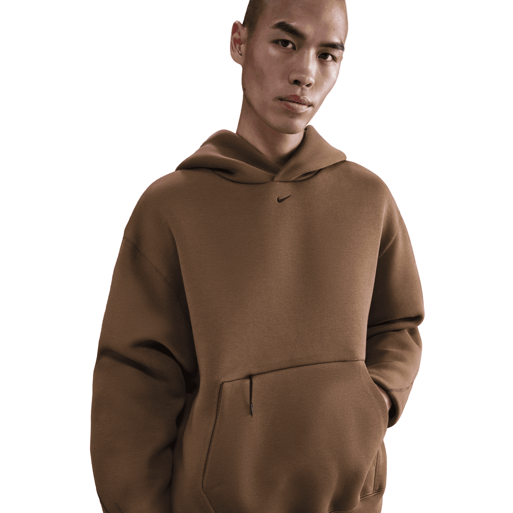 nike vintage oversized hoodie in washed brown