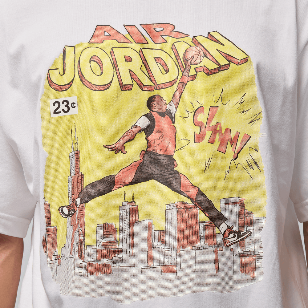 Air Jordan Comic Tee 'White/Black|IF0784-100|Top Fashion