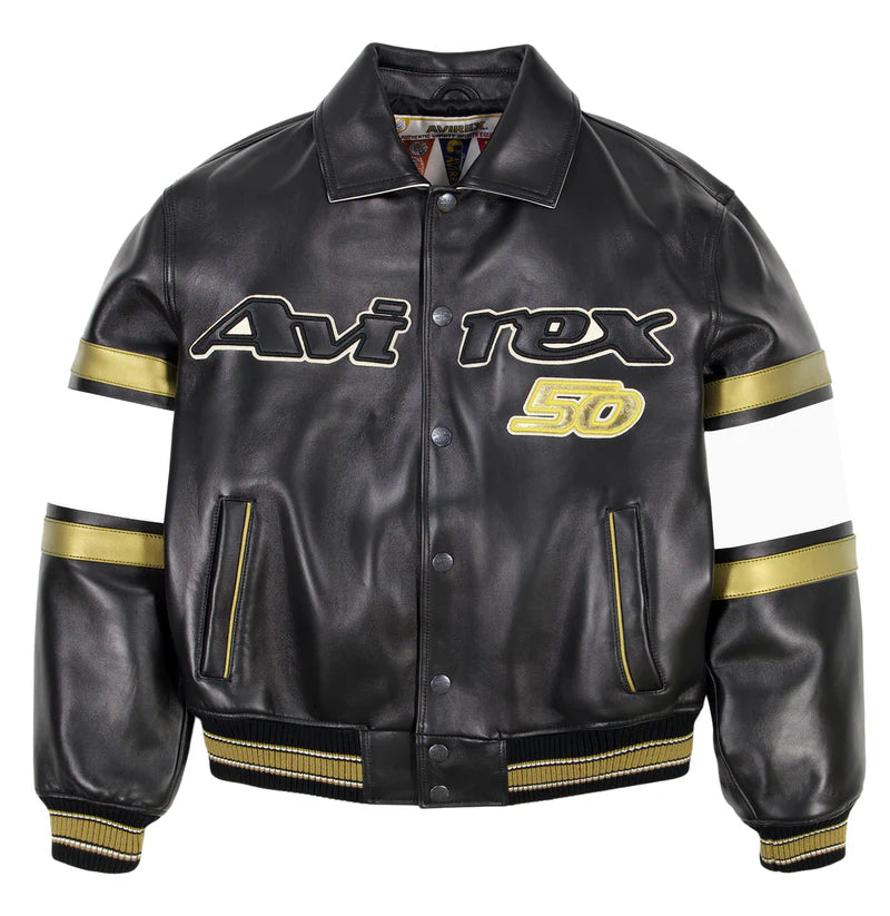 Avirex Gold Anniversary Legend Jacket 'Black|AVS251O05-BLK|Top Fashion Avirex Gold Anniversary Legend Jacket 'Black|AVS251O05-BLK|Top Fashion