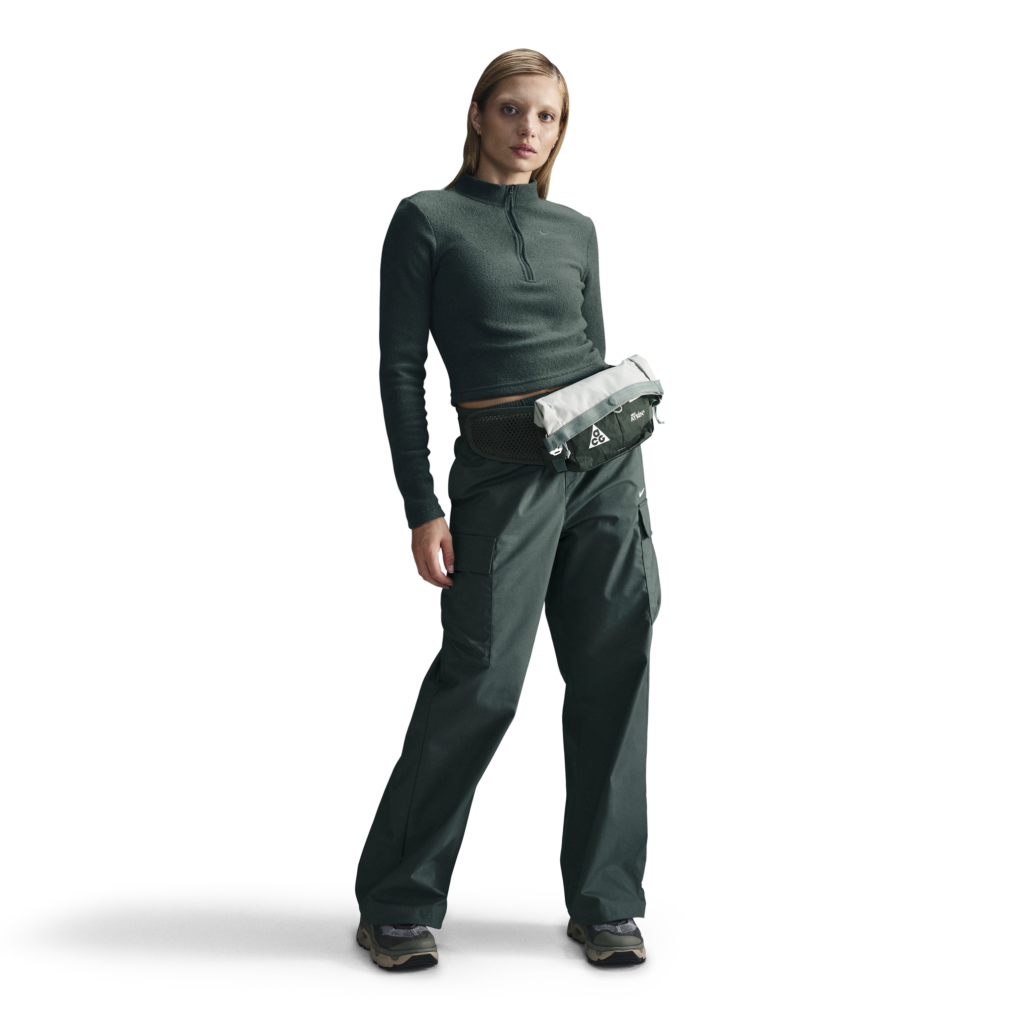 Wmns Nike SPW PHX PLS Cozy FLC 1/2-Zip Top 'VIN GRN/BIC|FV8028-338