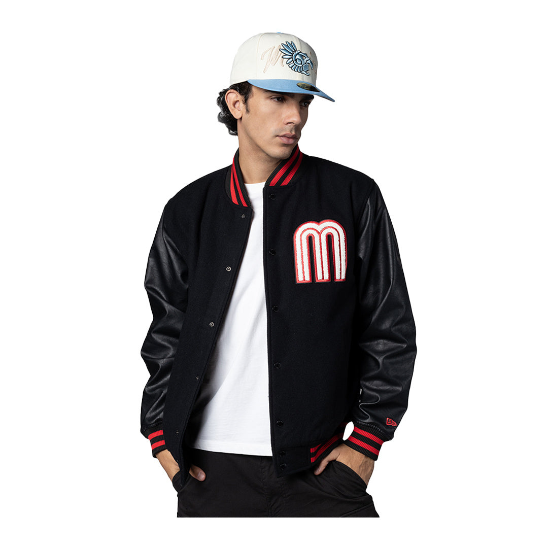 New Era Mexico Pre Lined Bomber Jacket 'Black|60675132|Top Fashion