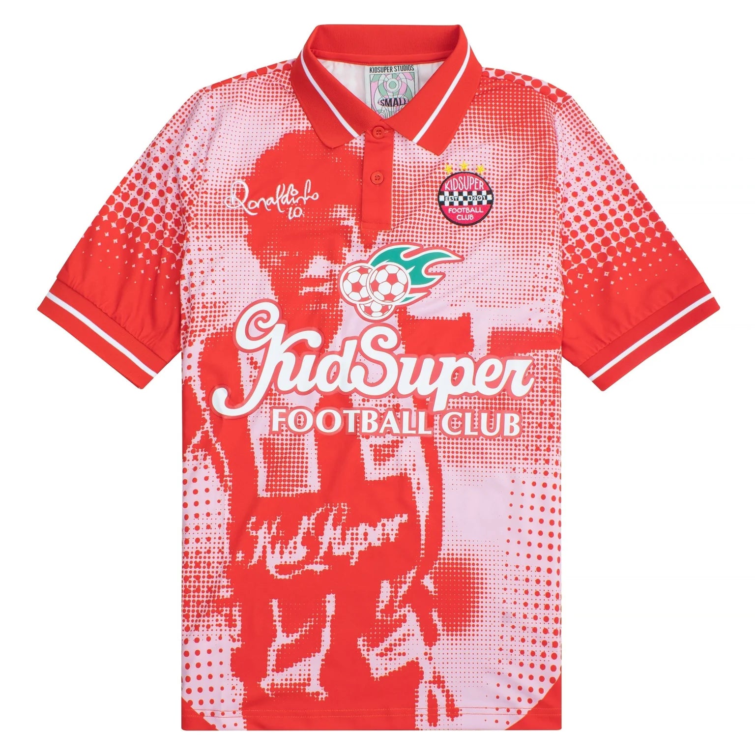 KidSuper X Ronaldinho Soccer Jersey 'RedAW24-JRSY-01|Top Fashion