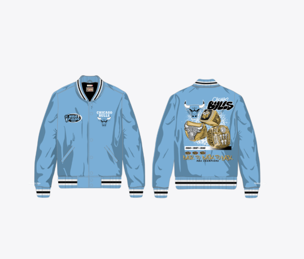 ジャケット・アウター Mitchell&Ness THROW DOWN JACKET BULLS M&N Chicago Bulls NBA Throw Down Jacket 'Light Blue|JK10493