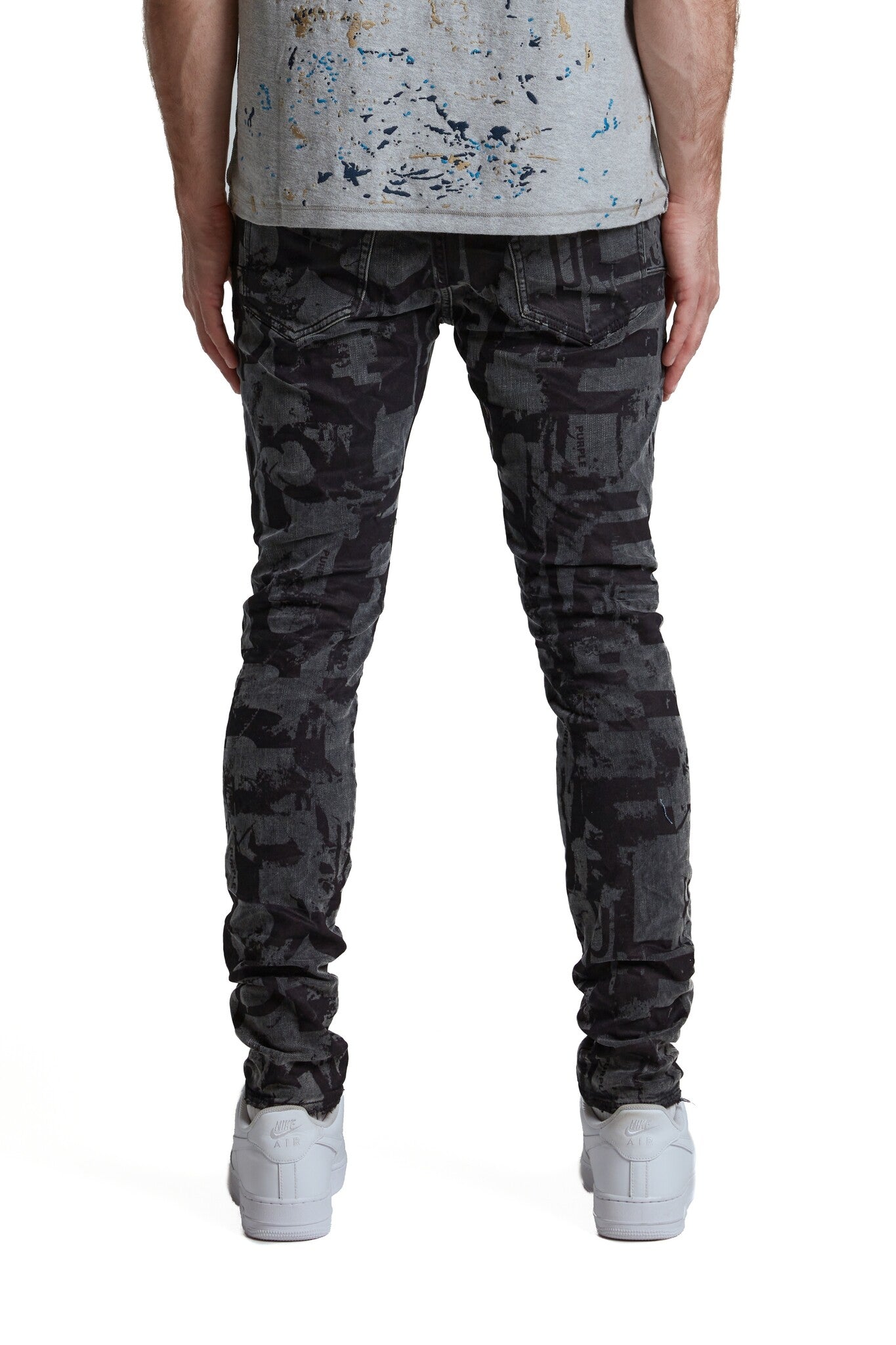 Purple Brand Grunge Print Skinny Denim Pant