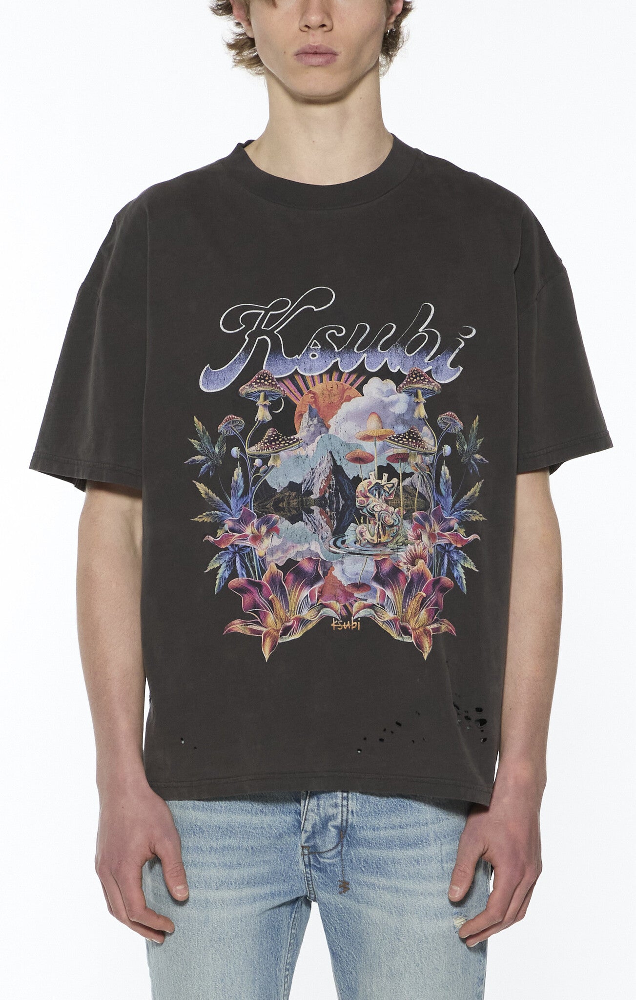 Ksubi Hendrix Ekcess Tee 'Old Black|MPF25TE020-001|Top Fashion